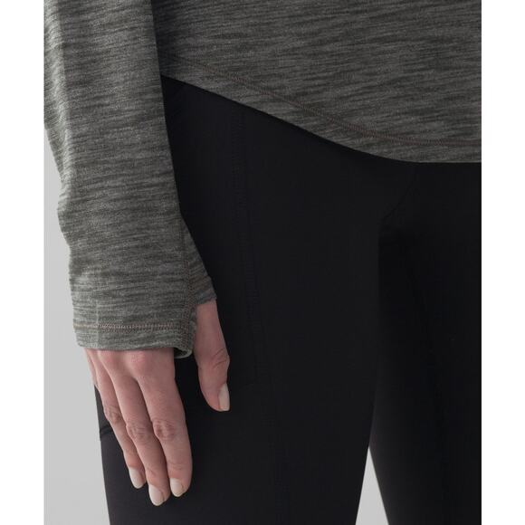 Lululemon Lost In Pace Long Sleeve – Heathered Dark Olive Green – Size 4 - Picture 3 of 8